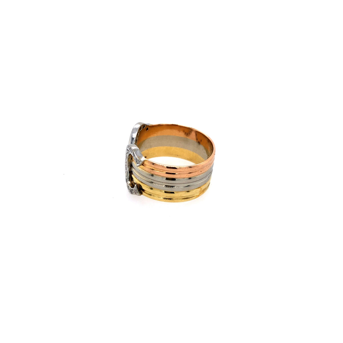 Vintage Cartier Ring Tricolor Gold 750 mit Diamanten