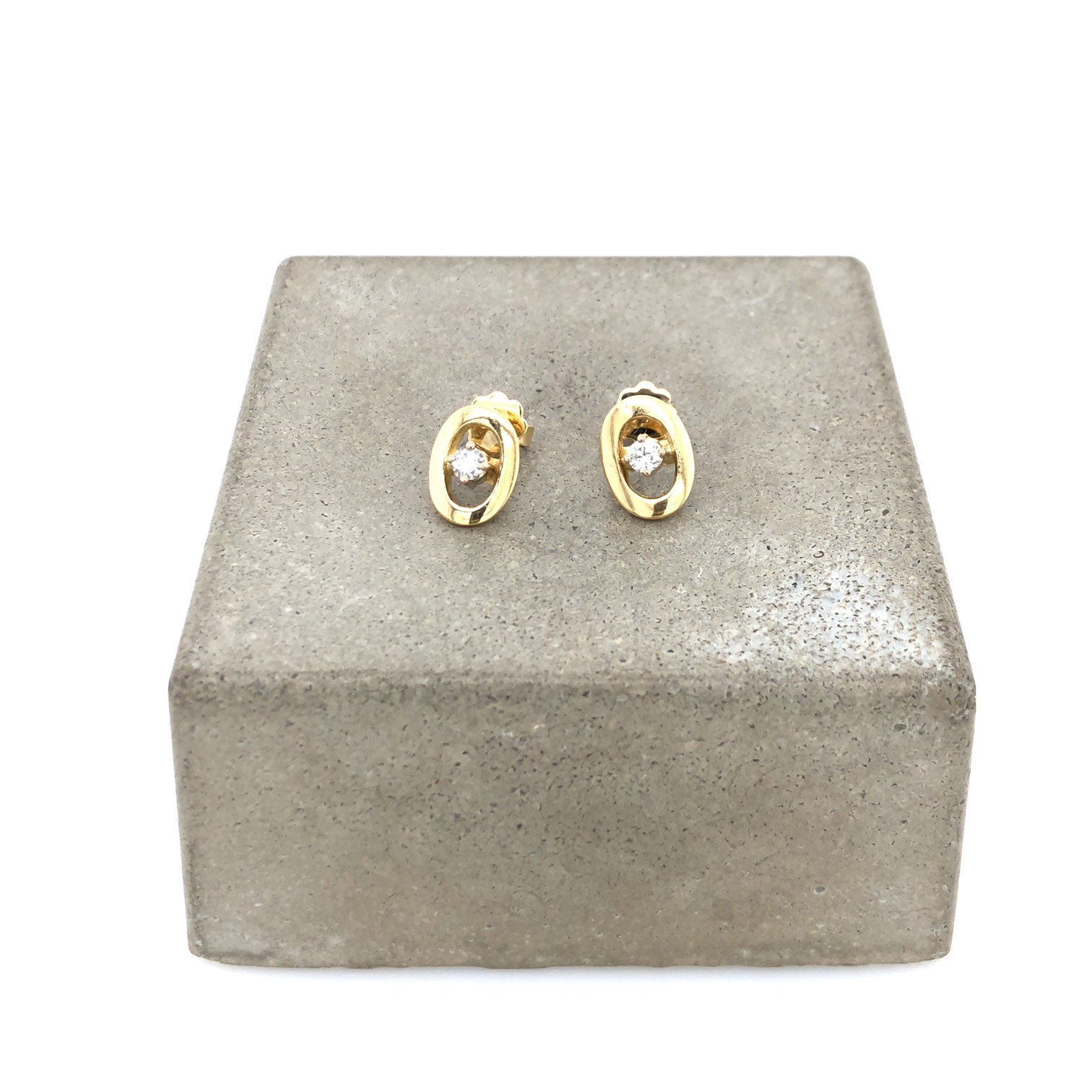 Vintage Ohrstecker Gelbgold 750 mit Brillanten