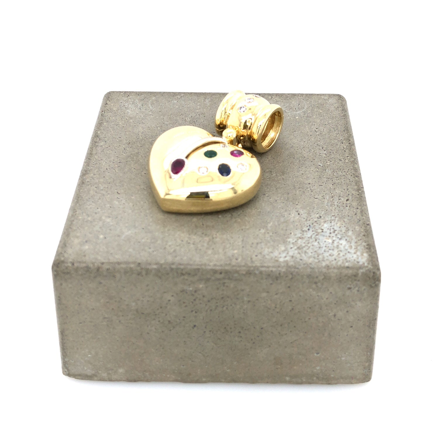 Vintage Herz-Anhänger Gelbgold 875