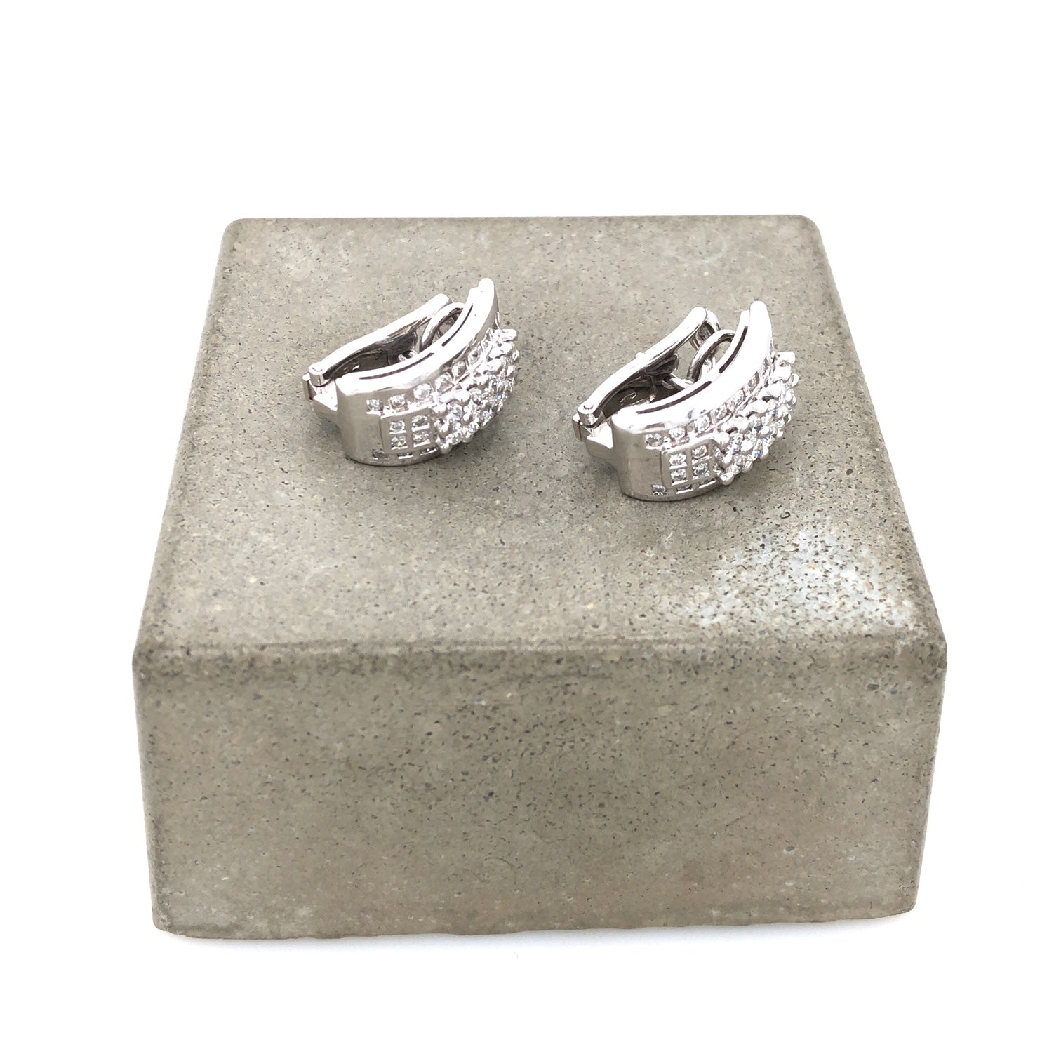 Vintage Ohrclip Weißgold 750 mit Brillanten