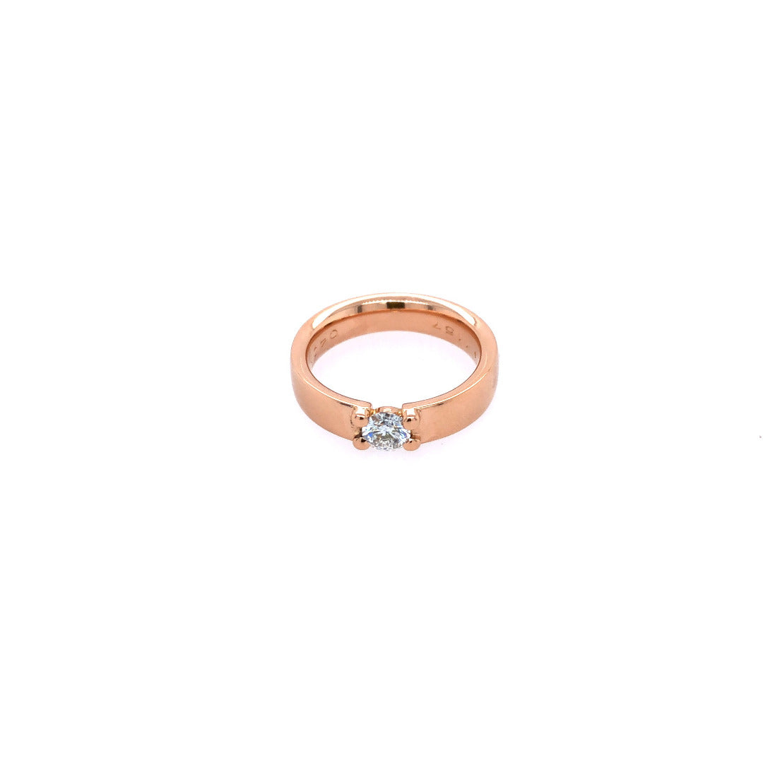 Vintage Solitär Roségold 750 mit 0,4ct. Brillant