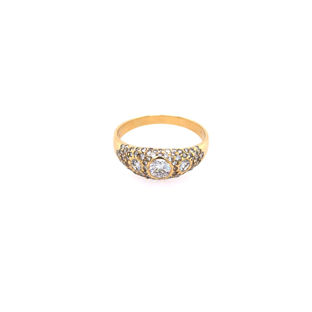 Exklusiver Vintage Ring Gelbgold 750 mit Brillanten
