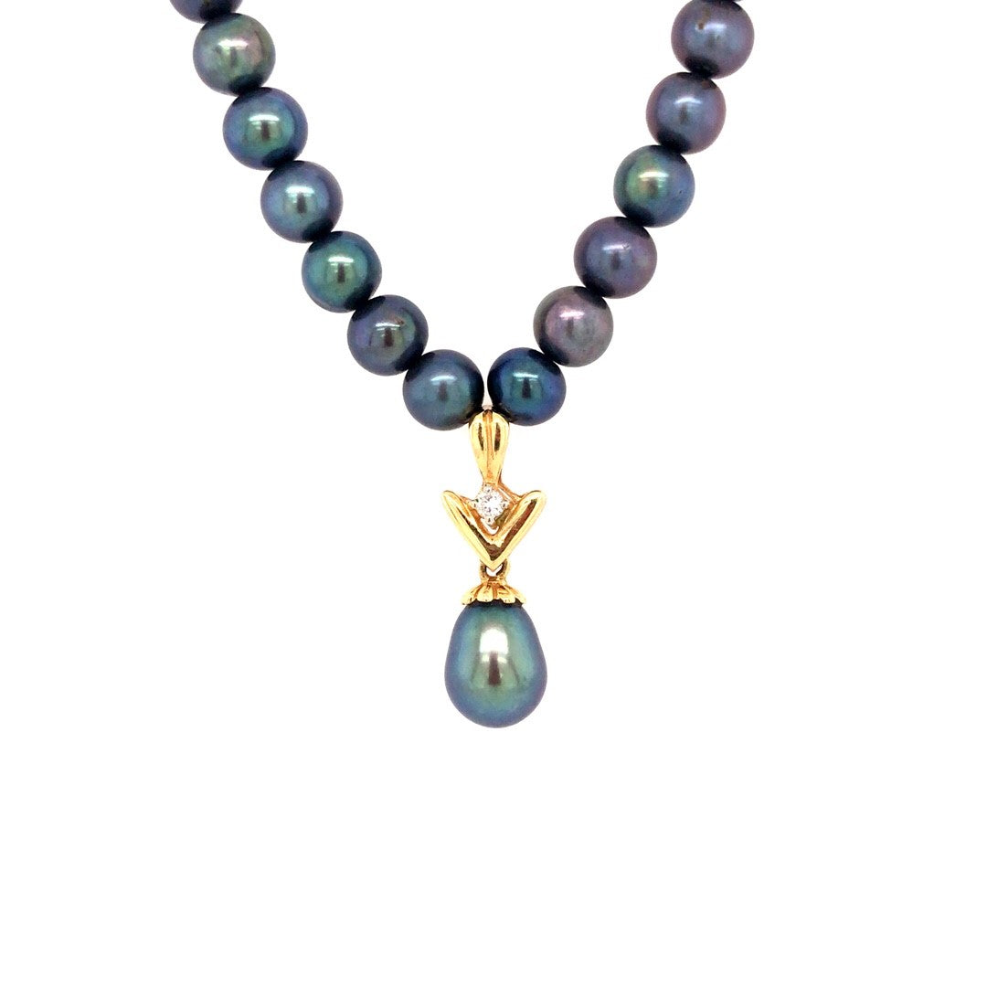 Tahitiperlenkette mit Anhänger Gelbgold 750 - 18 ct.