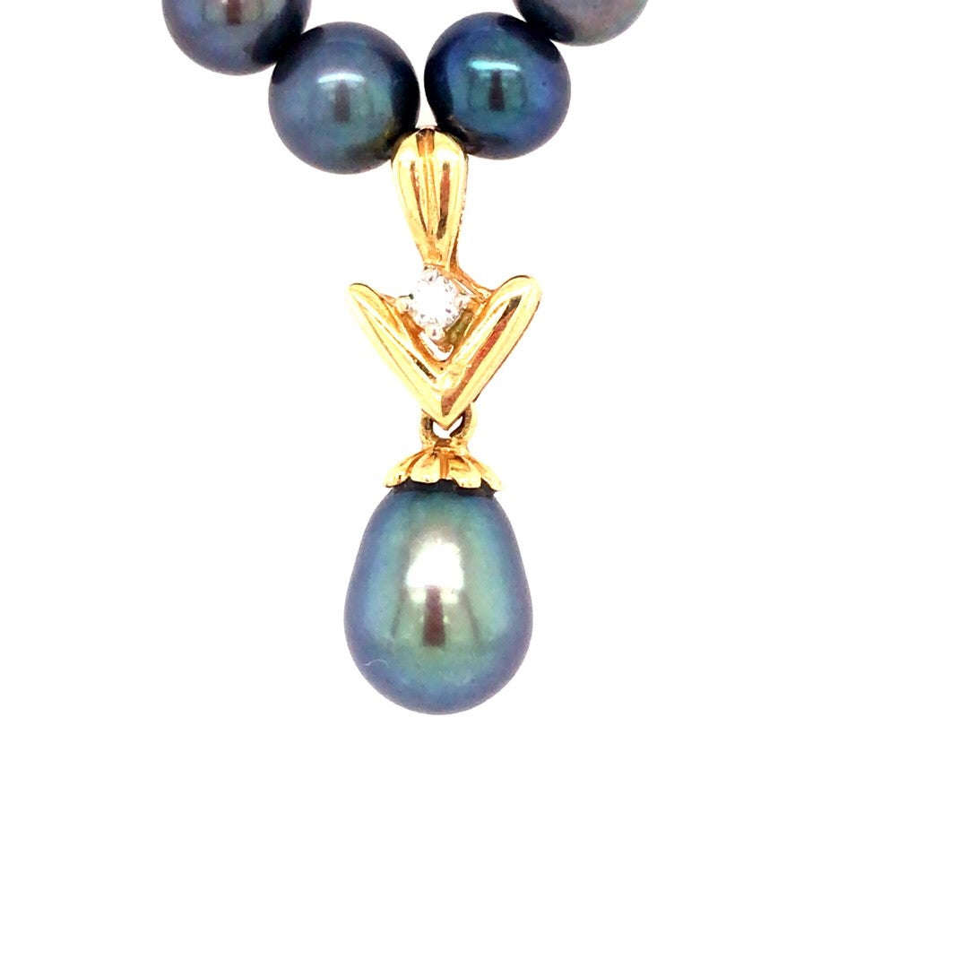 Tahitiperlenkette mit Anhänger Gelbgold 750 - 18 ct.