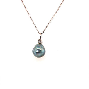 Kette mit Perlen-Anhänger Weißgold 585 - 14 ct.