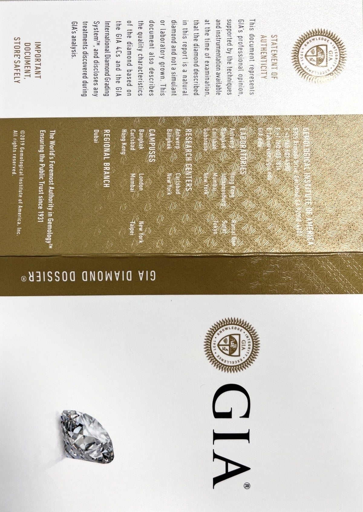 Solitär Ring Weißgold 585 - 14 ct. mit Brillant 0,35 ct. und GIA Zertifikat