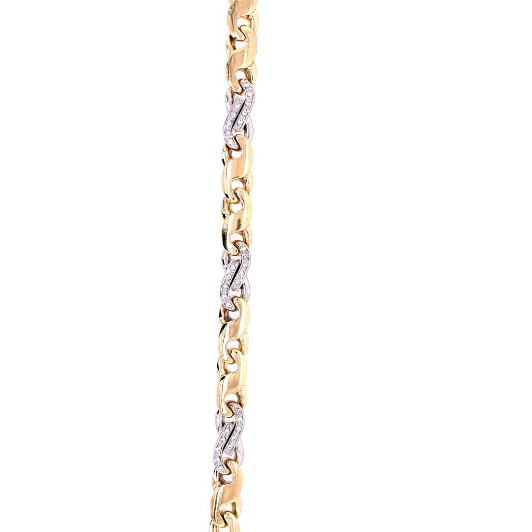 vintage-armbaender-Armband Bicolor Gold 585 mit Brillanten-10873-Prejou