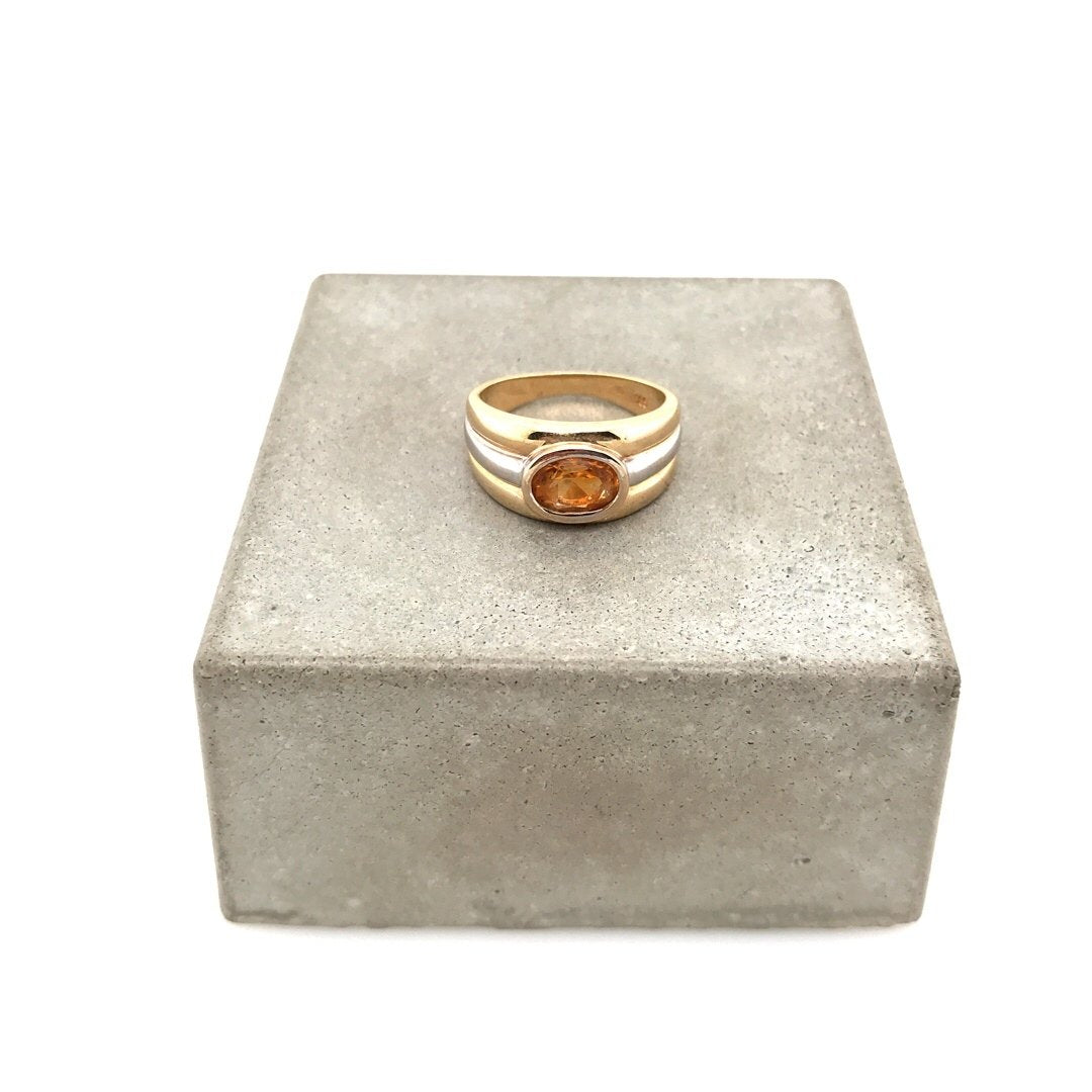 antiker-echtschmuck-antike-ringe-Ring Bicolor Gold 585 mit Citrin-10637-Prejou