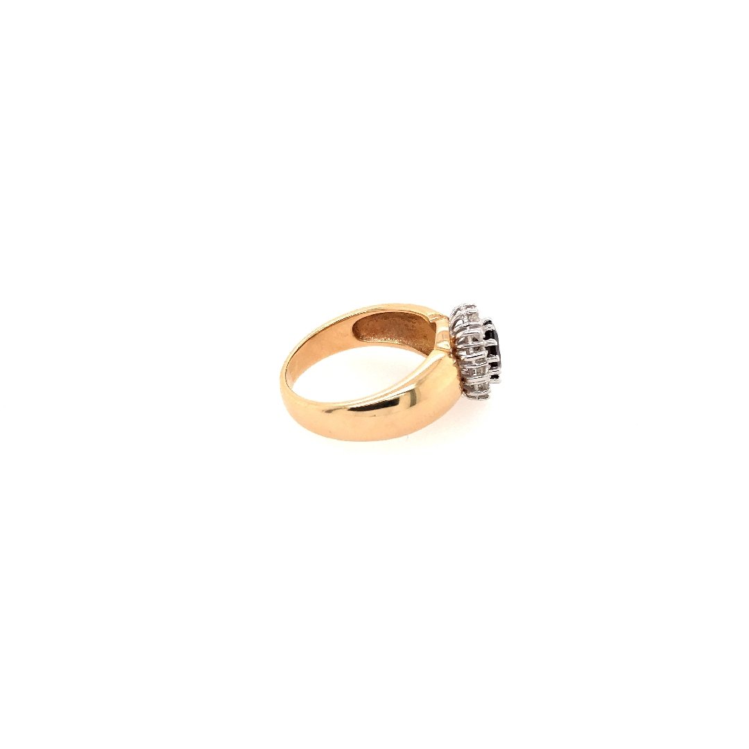 antiker-echtschmuck-antike-ringe-Ring Bicolor Gold 585 mit Rubellit &amp; Brillanten-10418-Prejou