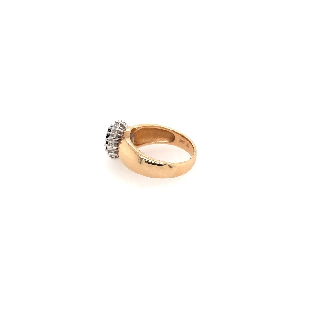 antiker-echtschmuck-antike-ringe-Ring Bicolor Gold 585 mit Rubellit &amp; Brillanten-10418-Prejou