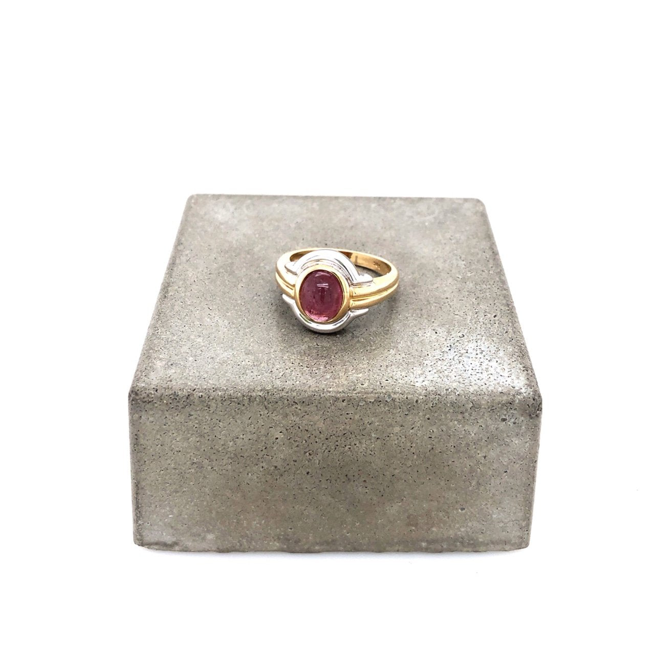 antiker-echtschmuck-antike-ringe-Ring Bicolor Gold 585 mit Turmalin-10268-Prejou