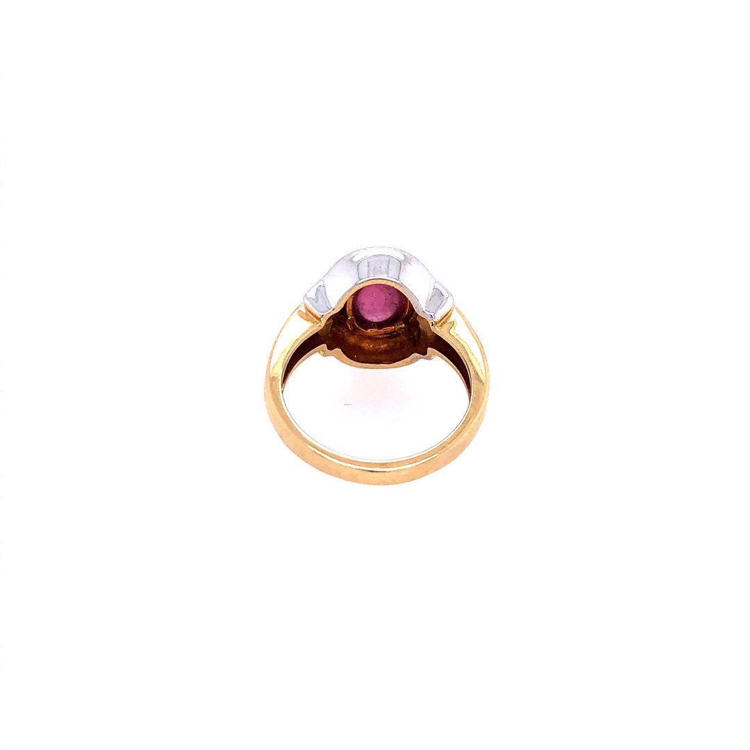 antiker-echtschmuck-antike-ringe-Ring Bicolor Gold 585 mit Turmalin-10268-Prejou