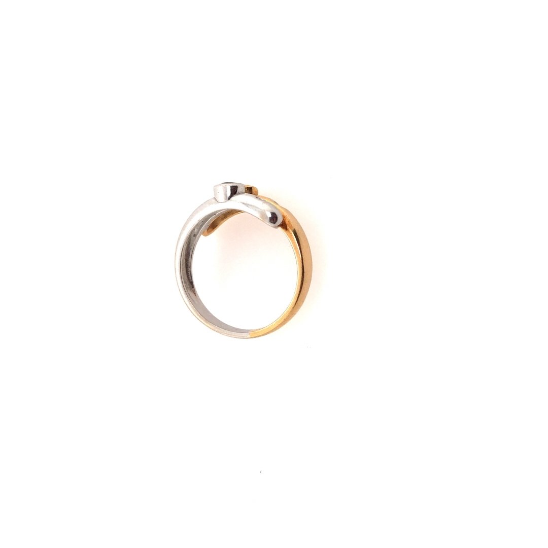 antiker-echtschmuck-antike-ringe-Ring Bicolor Gold 750 mit Rubin, Safir &amp; Brillanten-10686-Prejou