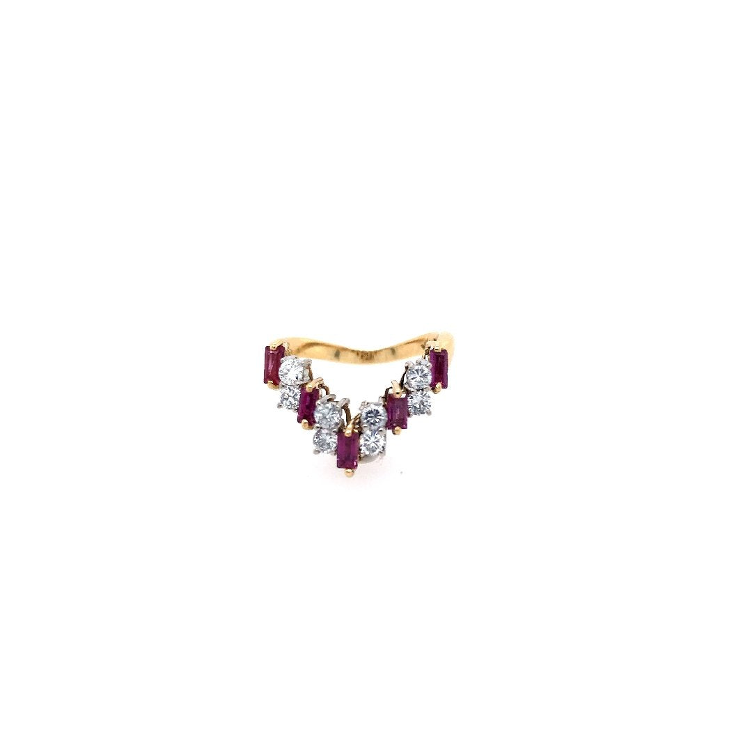 antiker-echtschmuck-antike-ringe-Ring Bicolor Gold 750 mit Rubinen & Brillanten-10346-Prejou