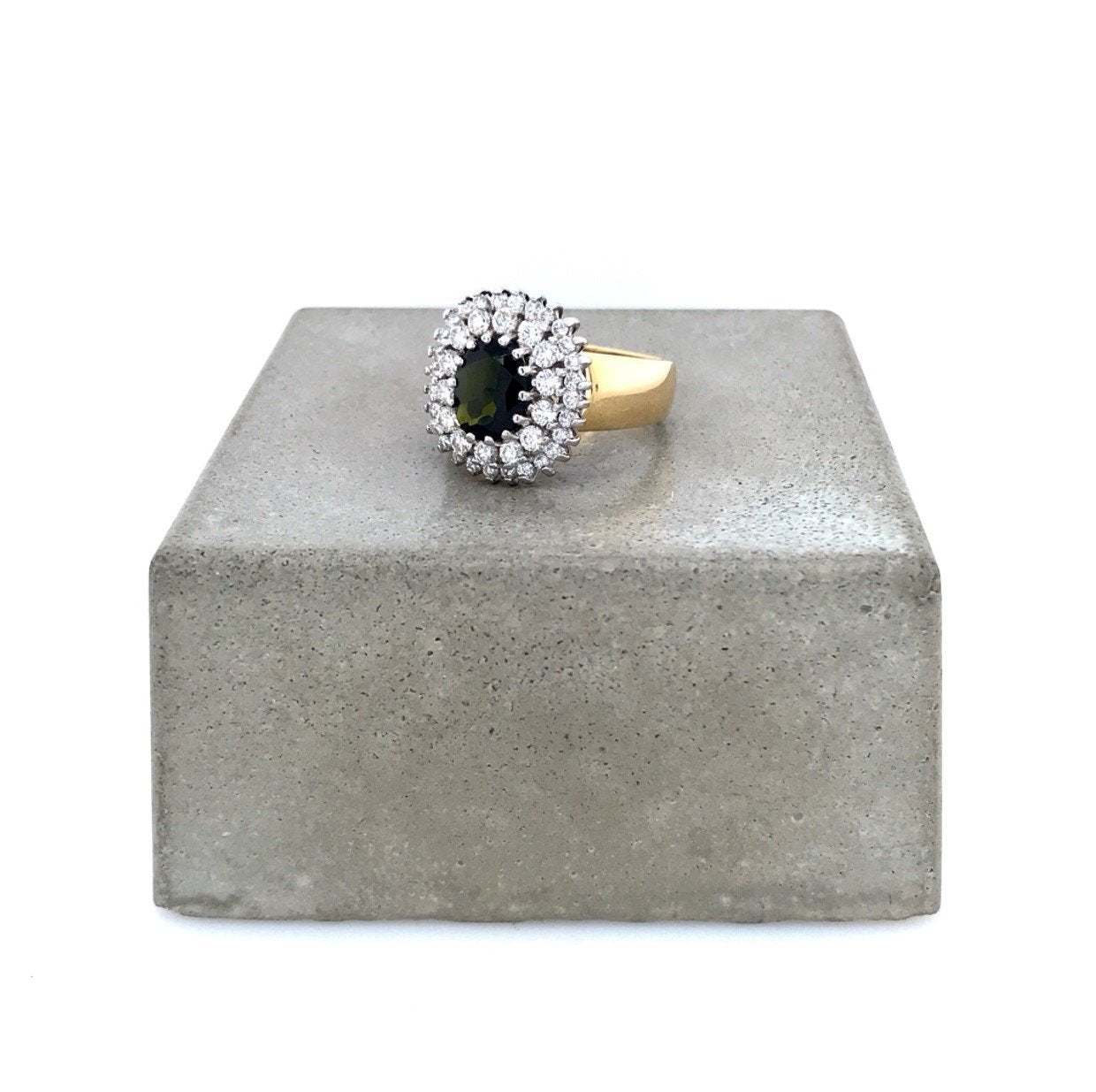 antiker-echtschmuck-antike-ringe-Ring Bicolor Gold 750 mit Turmalin & Brillanten-10414-Prejou