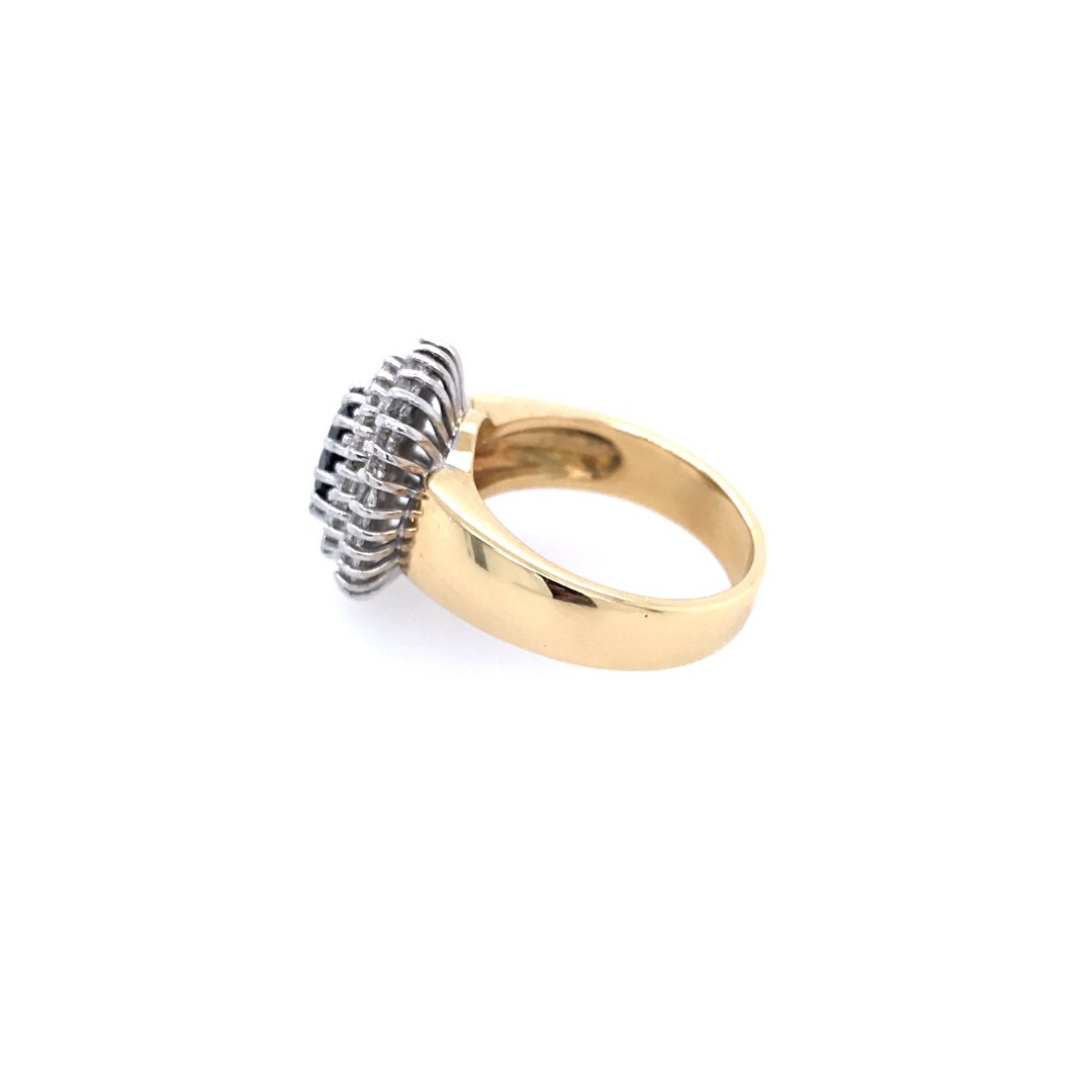 antiker-echtschmuck-antike-ringe-Ring Bicolor Gold 750 mit Turmalin &amp; Brillanten-10414-Prejou