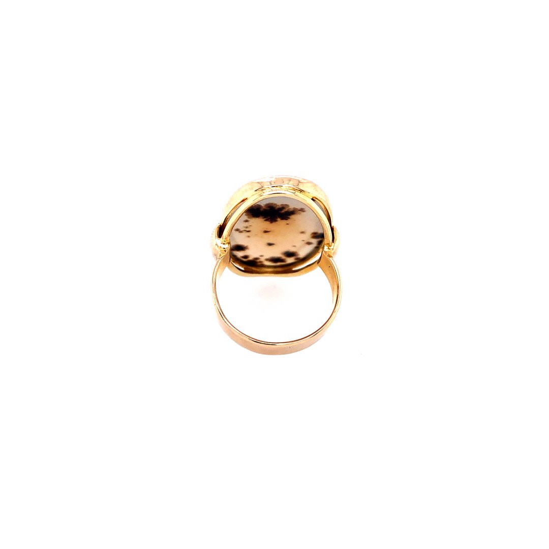 antiker-echtschmuck-antike-ringe-Ring Gelbgold 585 mit grossem Moosachat-10159-Prejou