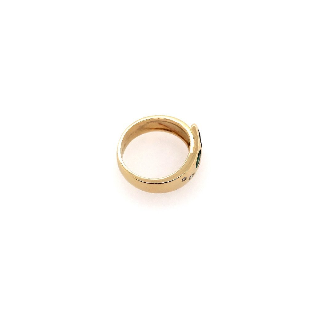 antiker-echtschmuck-antike-ringe-Ring Gelbgold 585 mit Safir &amp; Brillanten-10108-Prejou