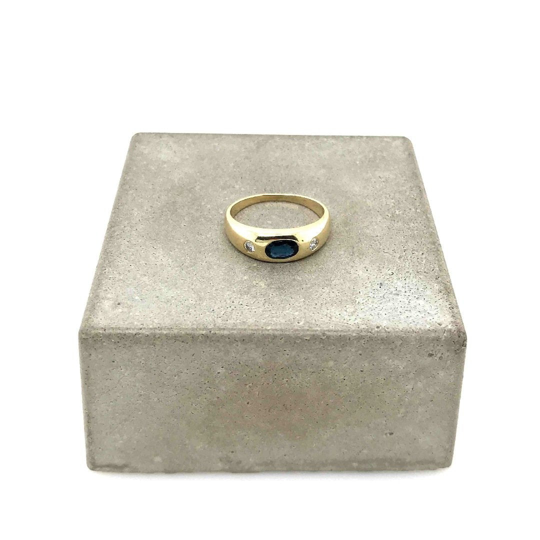antiker-echtschmuck-antike-ringe-Ring Gelbgold 585 mit Safir & Brillanten-10167-Prejou