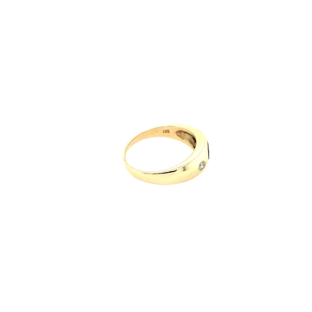 antiker-echtschmuck-antike-ringe-Ring Gelbgold 585 mit Safir &amp; Brillanten-10167-Prejou