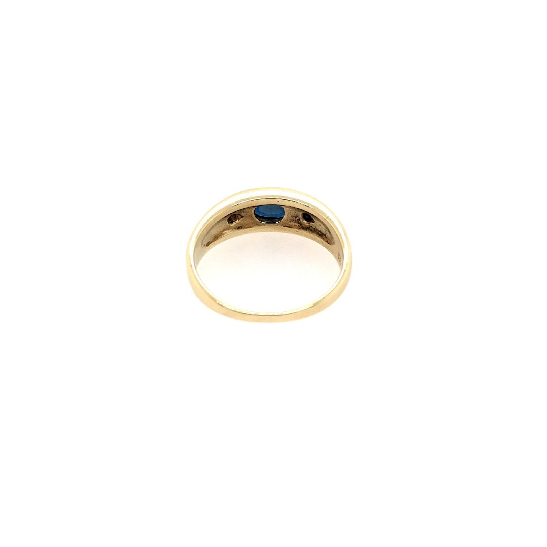 antiker-echtschmuck-antike-ringe-Ring Gelbgold 585 mit Safir &amp; Brillanten-10167-Prejou