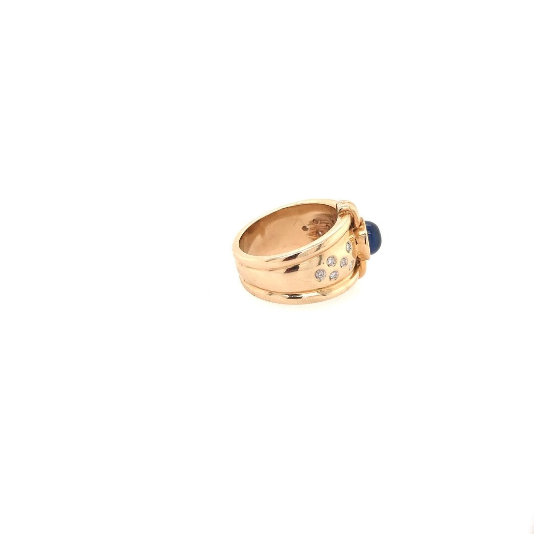 antiker-echtschmuck-antike-ringe-Ring Gelbgold 585 mit Safir &amp; Brillanten-10253-Prejou