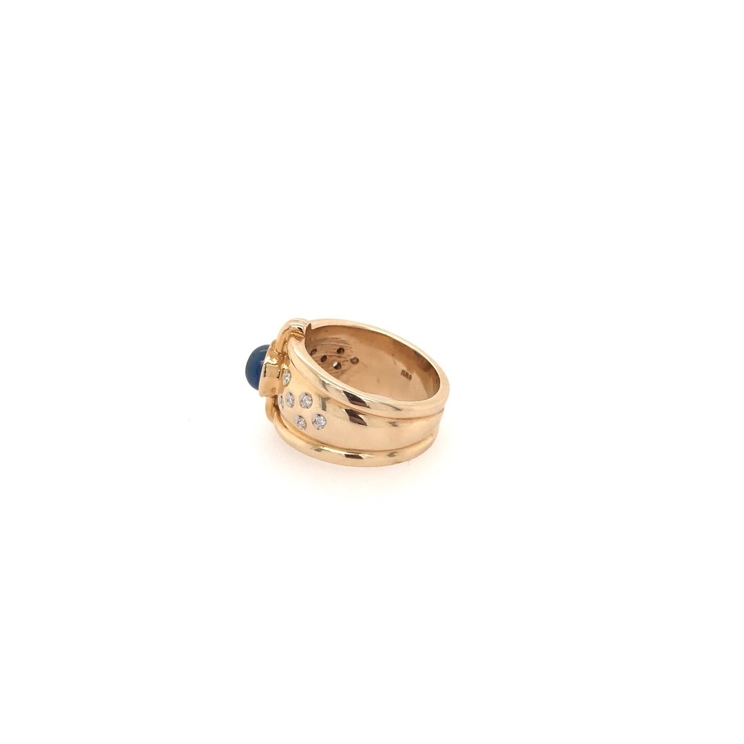 antiker-echtschmuck-antike-ringe-Ring Gelbgold 585 mit Safir &amp; Brillanten-10253-Prejou