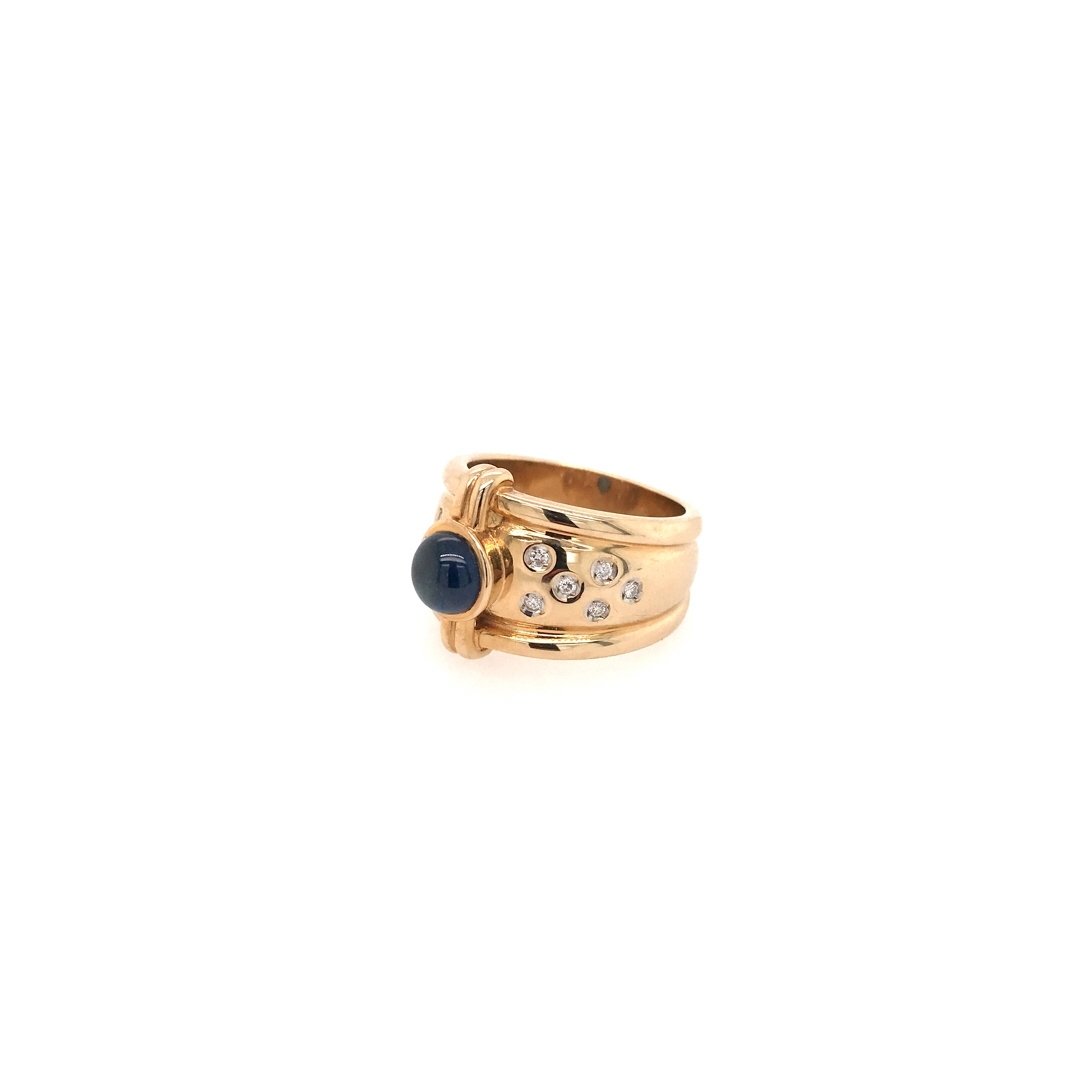 antiker-echtschmuck-antike-ringe-Ring Gelbgold 585 mit Safir & Brillanten-10253-Prejou