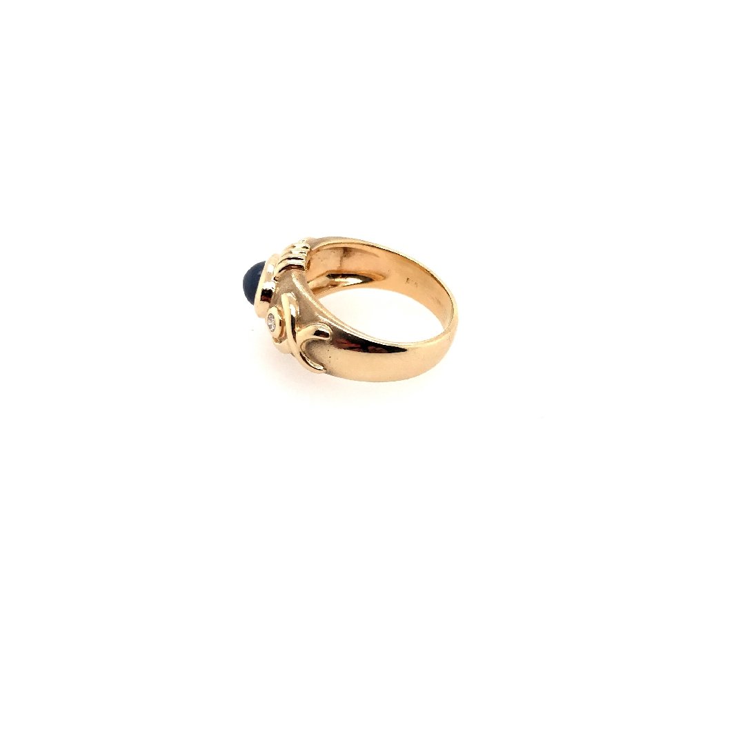 antiker-echtschmuck-antike-ringe-Ring Gelbgold 585 mit Safir &amp; Brillanten-10550-Prejou