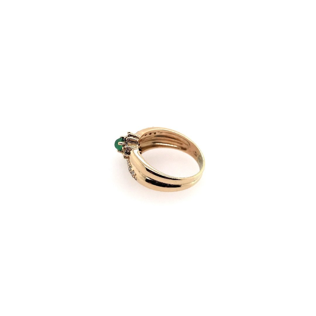 antiker-echtschmuck-antike-ringe-Ring Gelbgold 585 mit Safir, Smaragd &amp; Brillanten-10228-Prejou