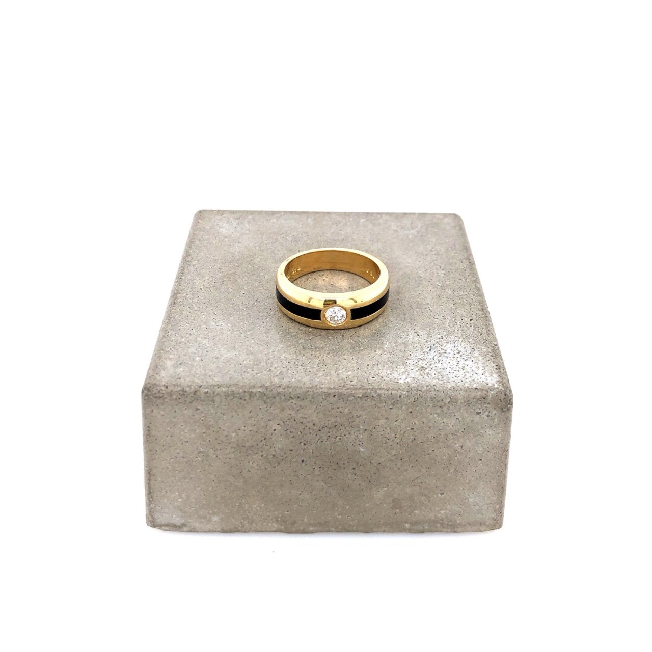 antiker-echtschmuck-antike-ringe-Ring Gelbgold 750 mit Brillant & Onyx-10720-Prejou