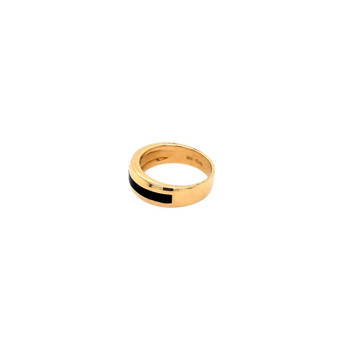 antiker-echtschmuck-antike-ringe-Ring Gelbgold 750 mit Brillant &amp; Onyx-10720-Prejou