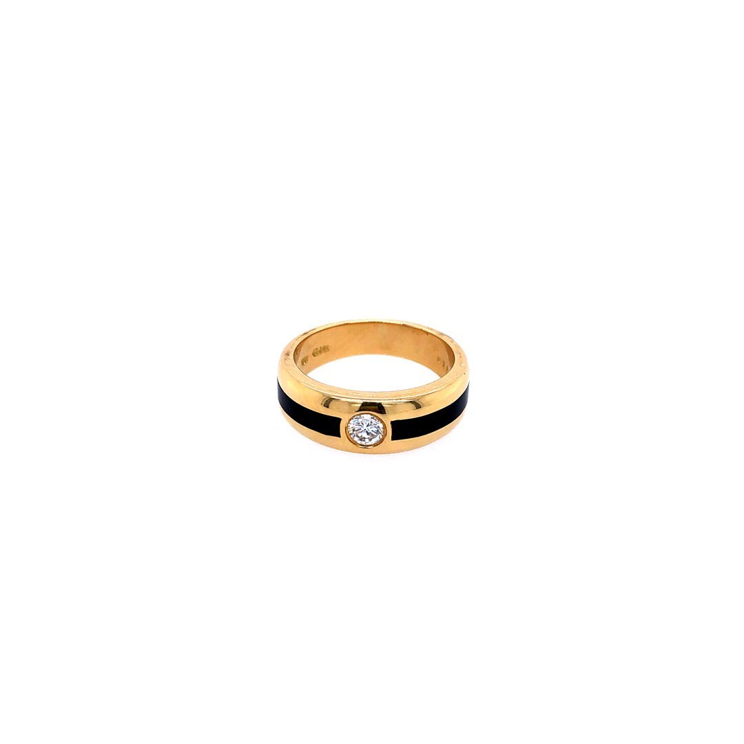 antiker-echtschmuck-antike-ringe-Ring Gelbgold 750 mit Brillant & Onyx-10720-Prejou