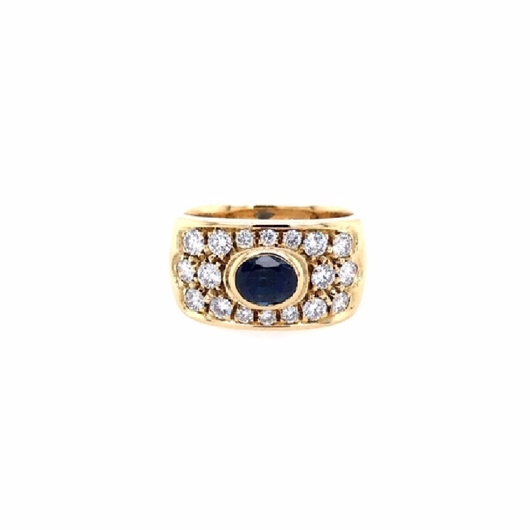 antiker-echtschmuck-antike-ringe-Ring Gelbgold 750 mit Safir & Brillanten-10024-Prejou