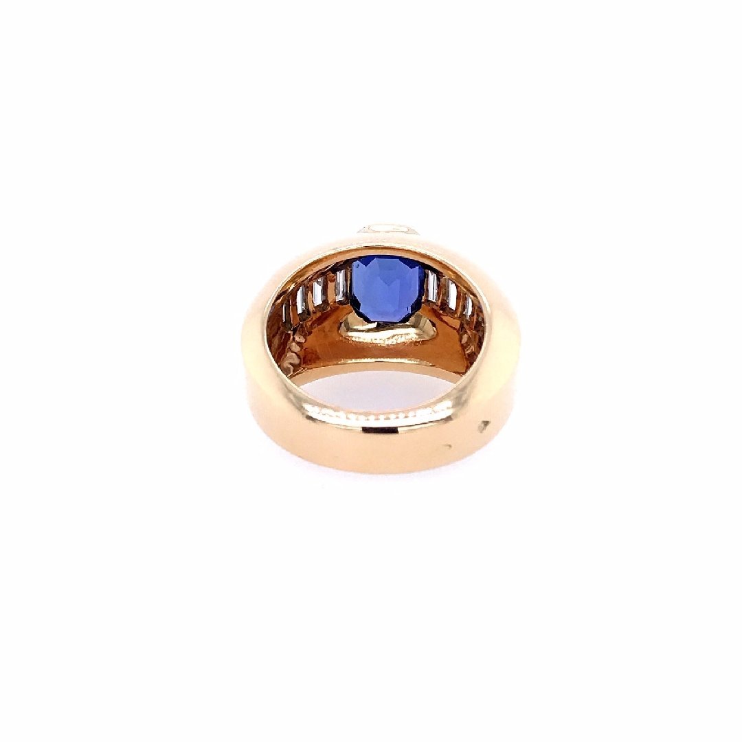 Second Hand Ring Gelbgold 750 mit Safir &amp; Diamanten-10750-Prejou