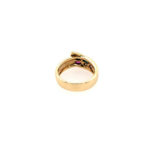 antiker-echtschmuck-antike-ringe-Ring Gelbgold 750 mit Smaragd, Safir, Rubin & Brillanten-10756-Prejou
