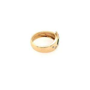 antiker-echtschmuck-antike-ringe-Ring Gelbgold 750 mit Smaragd, Safir, Rubin & Brillanten-10756-Prejou