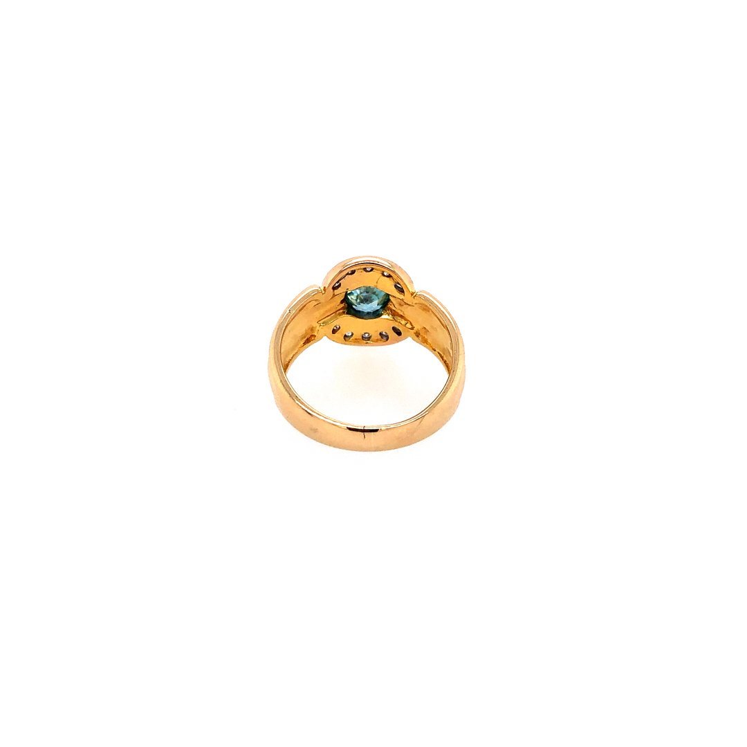 antiker-echtschmuck-antike-ringe-Ring Gelbgold 750 mit Topas &amp; Brillanten-10362-Prejou