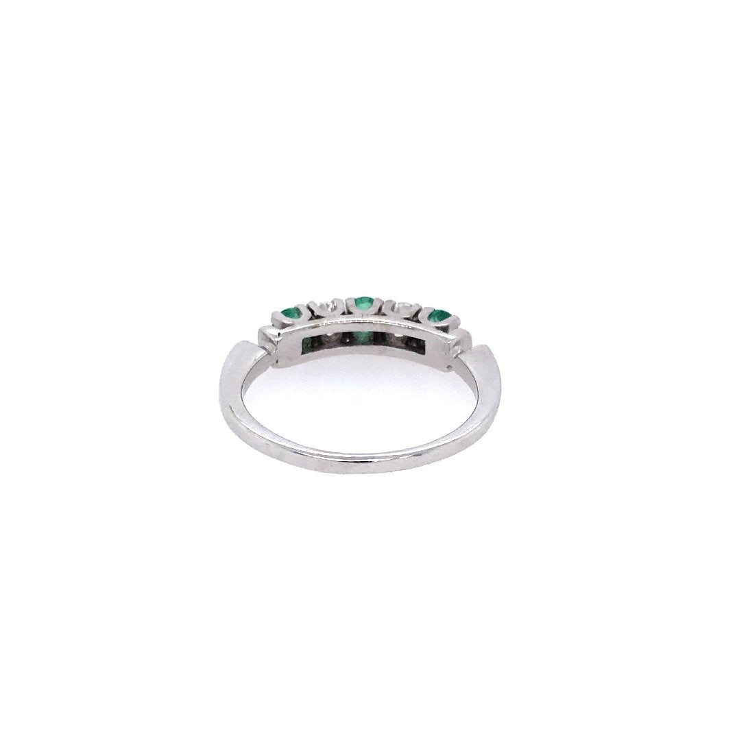 antiker-echtschmuck-antike-ringe-Ring Weissgold 585 mit Smaragden &amp; Brillanten-10757-Prejou