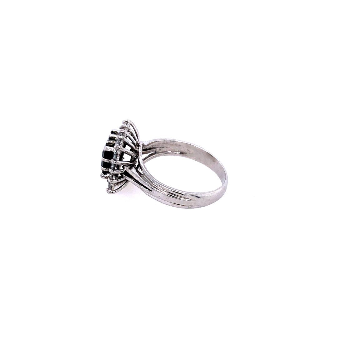 antiker-echtschmuck-antike-ringe-Ring Weißgold 750 mit Turmalin &amp; Diamanten-10847-Prejou