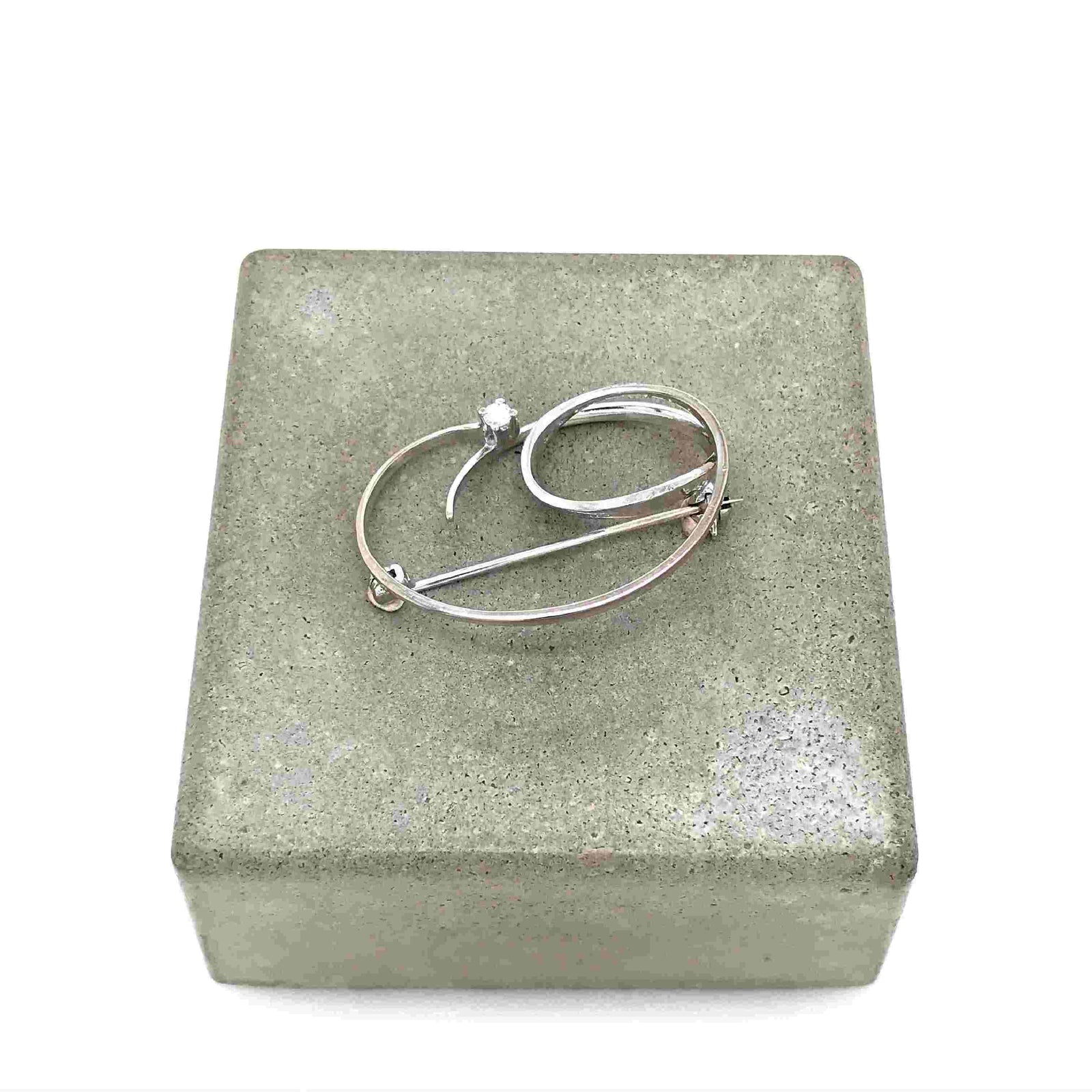 antike-broschen-Brosche Weissgold 750 mit Brillanten-[SKU]-Prejou