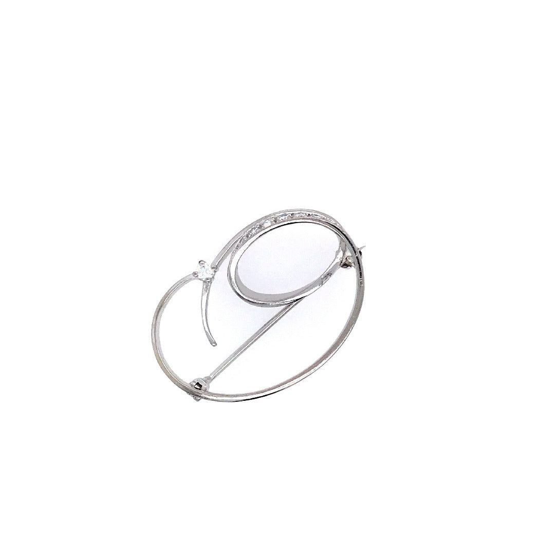 antike-broschen-Brosche Weissgold 750 mit Brillanten-[SKU]-Prejou