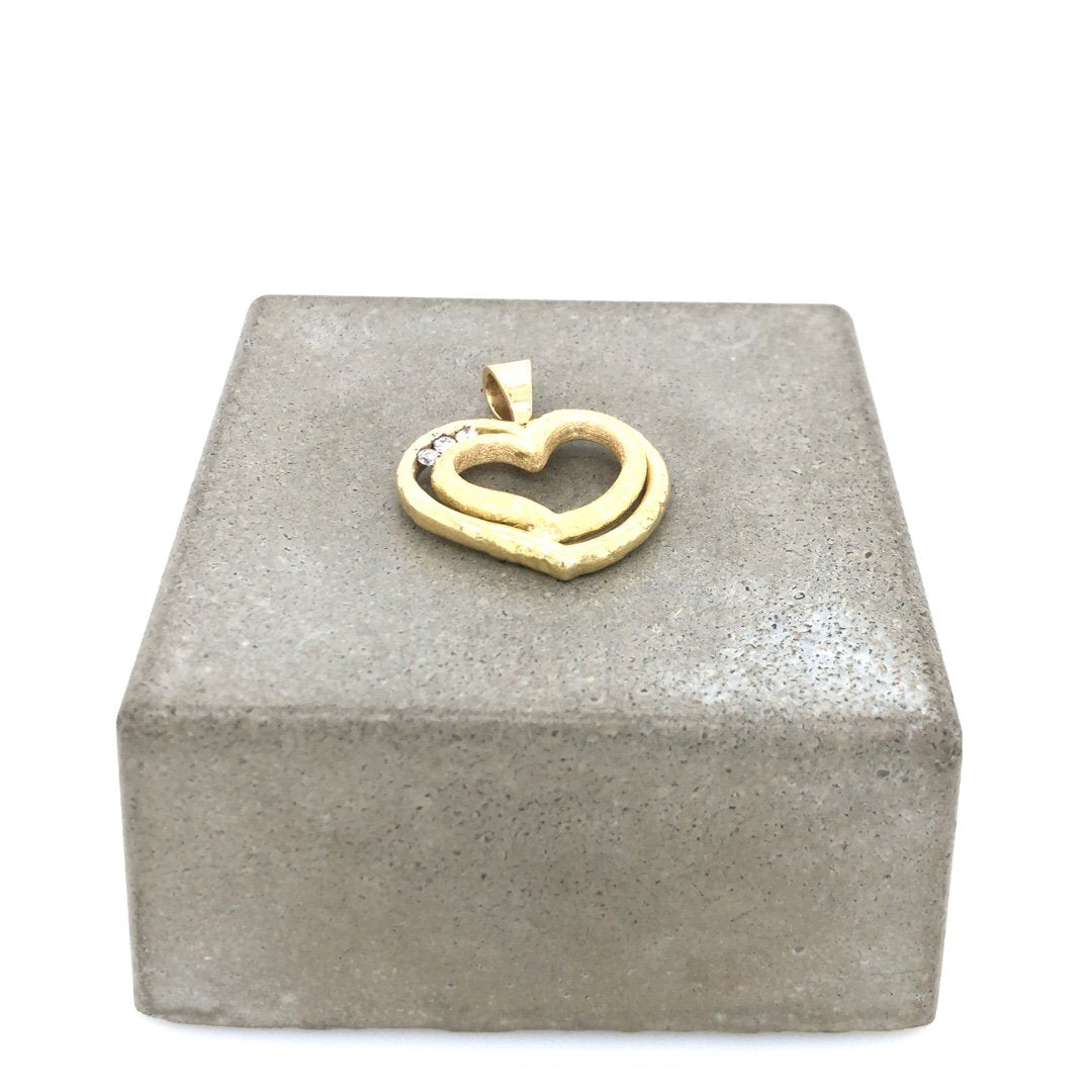 antike-kette-anhaenger-Herz-Anhänger Gelbgold 750-11573-Prejou