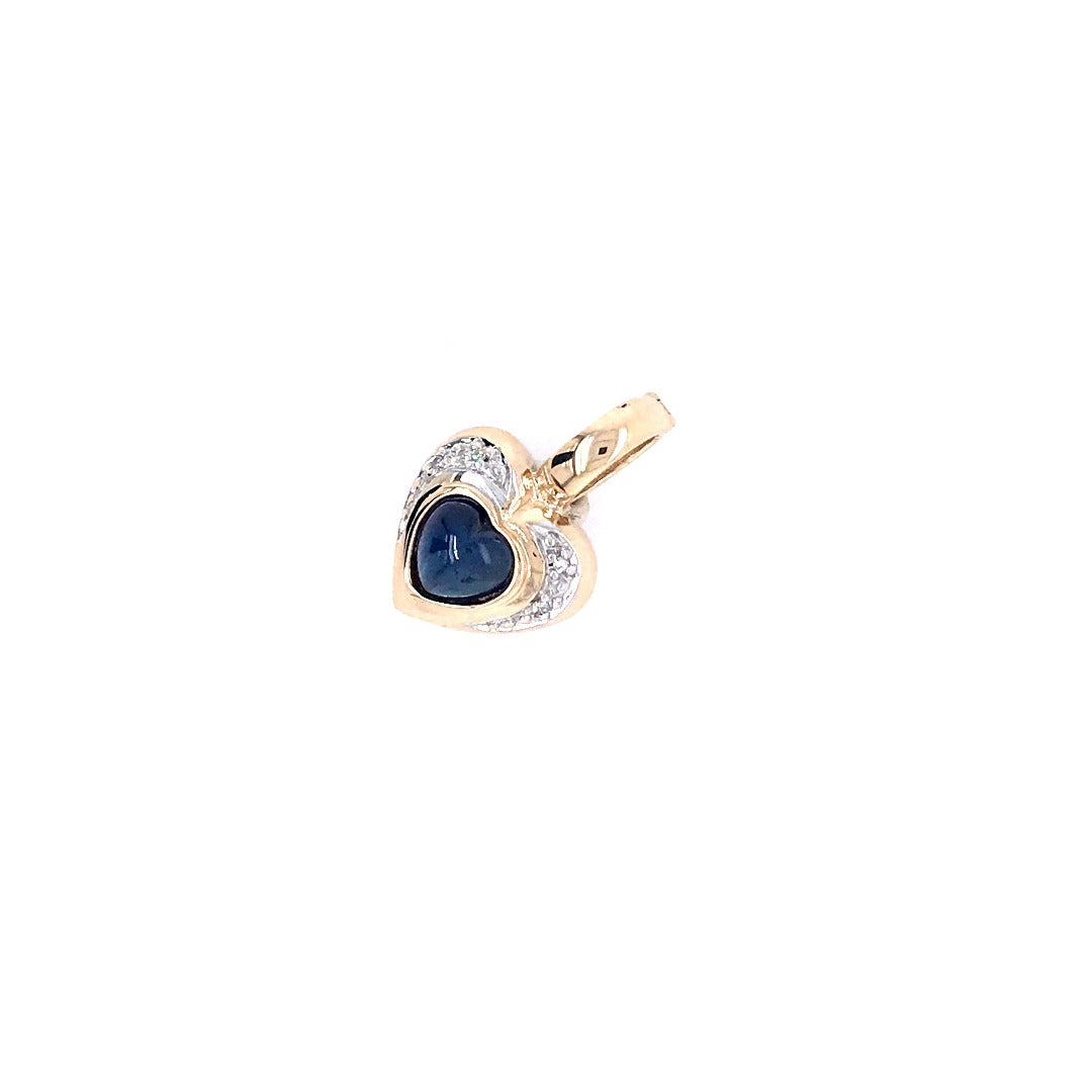antike-kette-anhaenger-Herzanhänger Bicolor Gold 585 mit Safir & Brillanten-10607-Prejou
