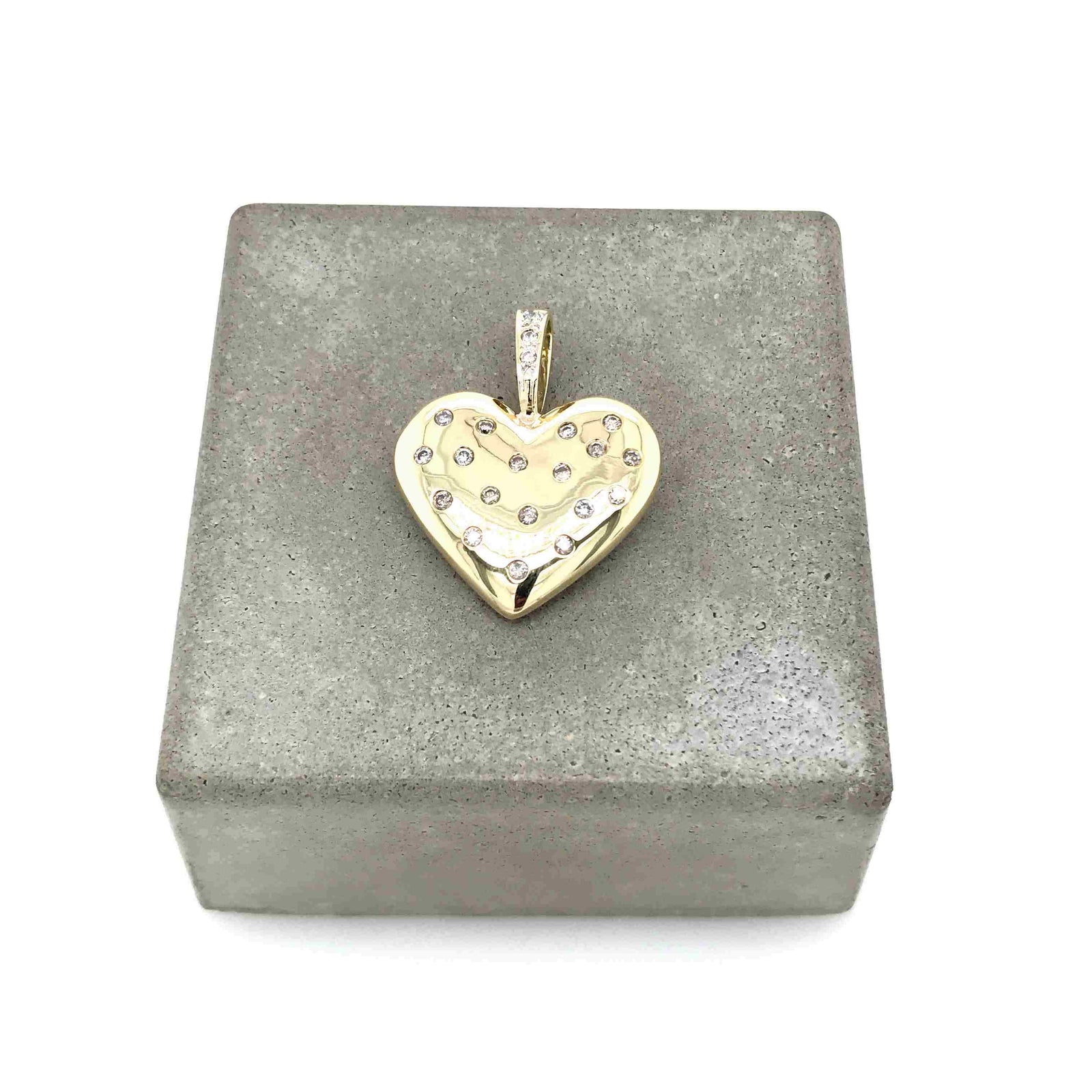 antike-kette-anhaenger-Herzanhänger Gelbgold 585 mit Brillanten-10825-Prejou