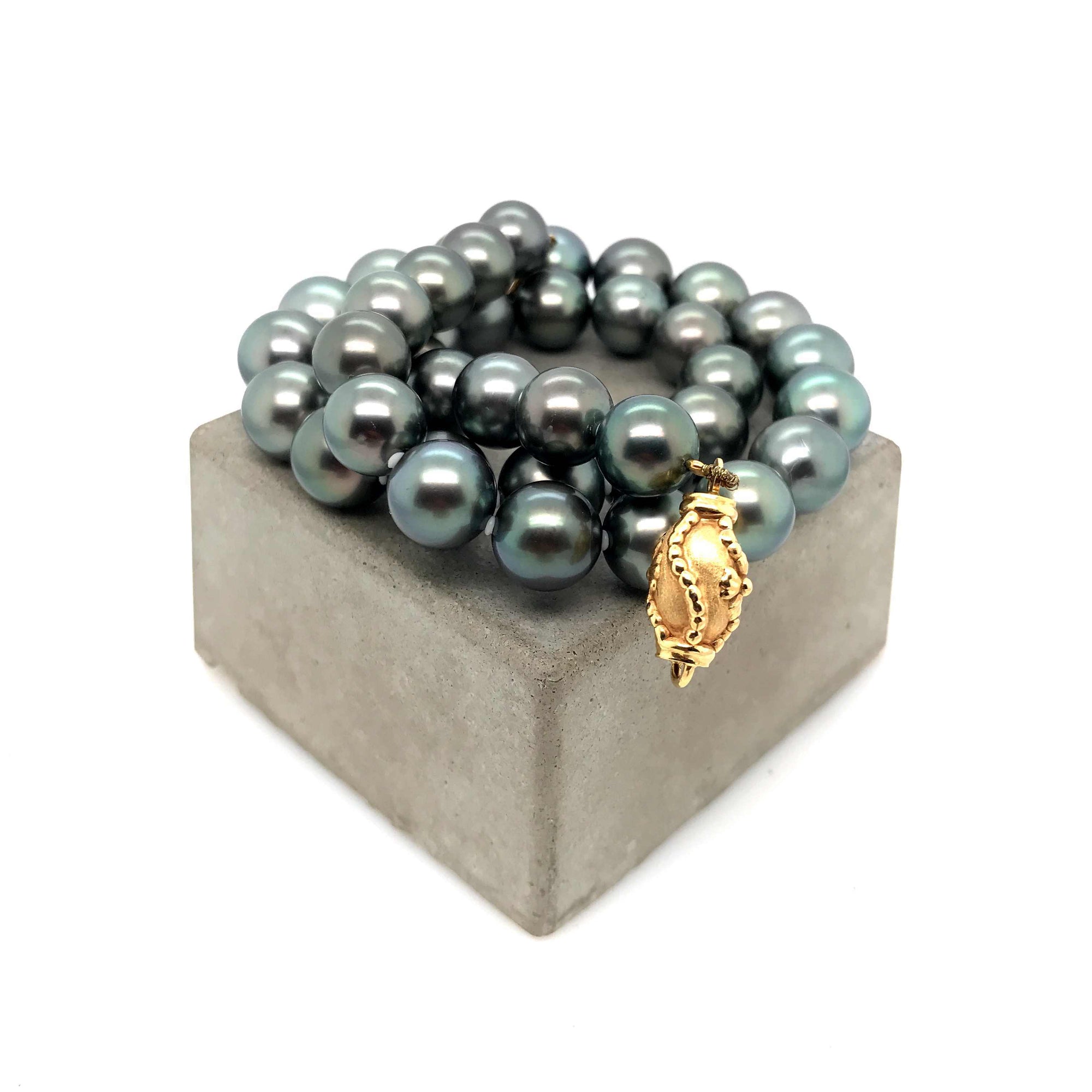 gebrauchte-kette-Exklusive Tahitiperlenkette Gelbgold 750-11077-Prejou