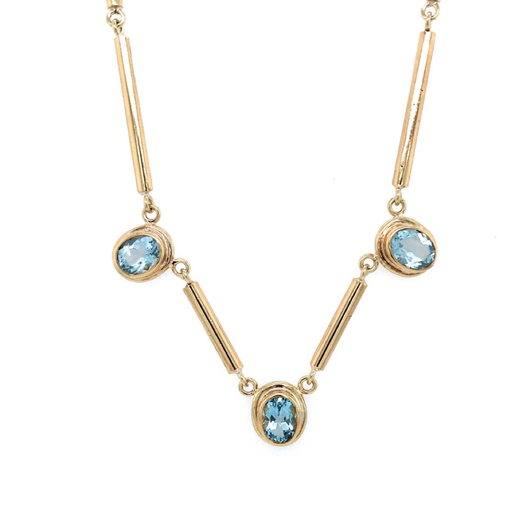 gebrauchte-kette-Halskette Gelbgold 750 mit Topas-10255-Prejou