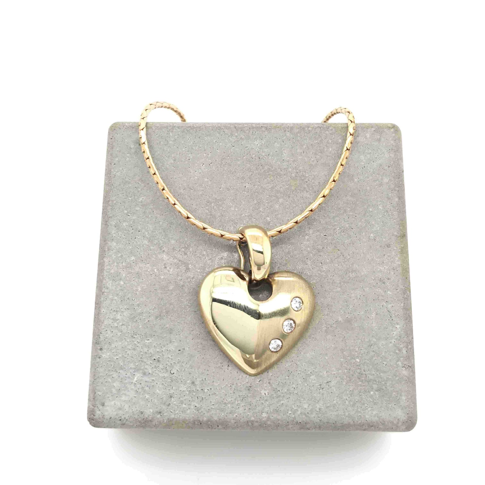 antike-kette-mit-anhaenger-Halskette mit Herz-Anhänger Gelbgold 585 mit Brillanten-10175-Prejou