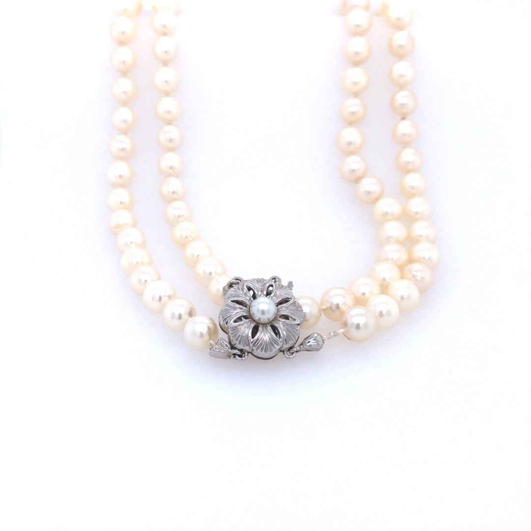 gebrauchte-kette-Perlenkette mit Goldverschluss-10057-Prejou