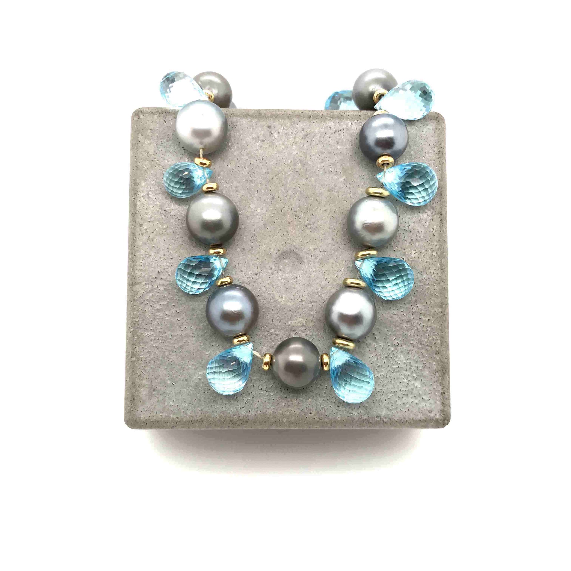 gebrauchte-kette-Tahitiperlenkette mit Topas Gelbgold 585-11076-Prejou